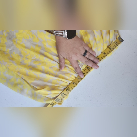 Pippa lemon yellow and grey silky spring dress sz 2 - Picture 7 of 7